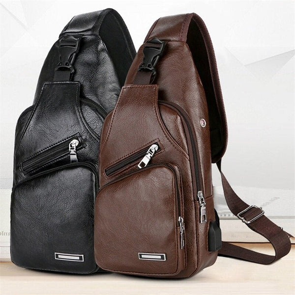 Bolsa Masculina Transversal de Couro