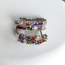 Wholesale Slver Color Luxury 925 Sterling Silver Earrings Flash Colorful CZ Zircon Ear Studs Earrings Women Cheap Brincos