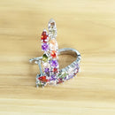 Wholesale Slver Color Luxury 925 Sterling Silver Earrings Flash Colorful CZ Zircon Ear Studs Earrings Women Cheap Brincos