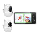 5 inch Video Baby Monitor with Two Camera and Audio, Night Vision, 4X Zoom, 1000ft Range 2-Way Audio Temperature Sensor Lullaby