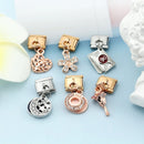Hapiship New Original Daisy Fashion Rose Flower Heart Flower Envelope Charm Italian Links Fit 9mm Bracelet Jewelry Making DJ375