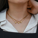 Ladies Minimalist Small Love Initial Necklace Jewelry Stainless Steel 18k Gold Plated Mini Heart Shape Letter Pendant Necklace