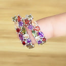 Wholesale Slver Color Luxury 925 Sterling Silver Earrings Flash Colorful CZ Zircon Ear Studs Earrings Women Cheap Brincos