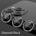 Glitter Camera Lens Protector For iPhone 15 Pro Max 14 11 12 13 Mini 9H Tempered Glass Screen Protector Cover Film Metal Ring
