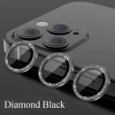 Glitter Camera Lens Protector For iPhone 15 Pro Max 14 11 12 13 Mini 9H Tempered Glass Screen Protector Cover Film Metal Ring
