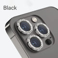 Glitter Camera Lens Protector For iPhone 15 Pro Max 14 11 12 13 Mini 9H Tempered Glass Screen Protector Cover Film Metal Ring