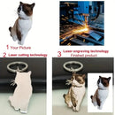 Personalized Customized Pet Cat Dog Portrait Photo Exquisite Key Chain Stainless Steel Cute Animal Design Pendant Jewelry Gifts