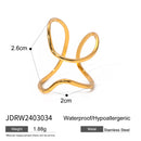 Uworld Minimalist Line Ring 18K Gold Color Plated Stainless Steel Stackable Hollow Ring Women's Jewelry Adjustable Ring Party Gi