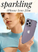 Glitter Camera Lens Protector For iPhone 15 Pro Max 14 11 12 13 Mini 9H Tempered Glass Screen Protector Cover Film Metal Ring