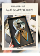 100% Natural Silk Square Scarf Women Hairband Foulard High Quality Bandana Scarves Female Neckerchief Headkerchief Shawl Wrap