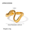 Uworld Minimalist Line Ring 18K Gold Color Plated Stainless Steel Stackable Hollow Ring Women's Jewelry Adjustable Ring Party Gi