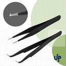 Tweezers, Precision Black DIY Tweezers for Nail Art and Eyelash Extensions Beauty Tools