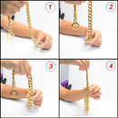 Gold Chain Dog Collar 15mm Wide Heavy Duty Metal Cuban Link Dog Slip Chain Collar Dog Necklace Fashion Pet Jewelry Accessories