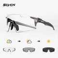 SCVCN UV400 Photochromic Cycling Glasss Sports Running Sunglasses Men Outdoor Drving Bicycle Goggles MTB Eyewear 1 Lens