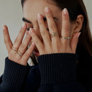 Uworld Minimalist Line Ring 18K Gold Color Plated Stainless Steel Stackable Hollow Ring Women's Jewelry Adjustable Ring Party Gi