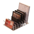 7-Compartment Transparent Makeup Organizer for Eyeshadow Palette and Cosmetics, Vanity Table and Bathroom Countertop Storage Box
