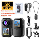 5K Thumb Action Camera 4K 60FPS WiFi 6-Axis Stabilization Touch Screen Sports Camera Magnetic Motorcycle Bike Waterproof Bodycam
