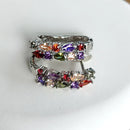 Wholesale Slver Color Luxury 925 Sterling Silver Earrings Flash Colorful CZ Zircon Ear Studs Earrings Women Cheap Brincos
