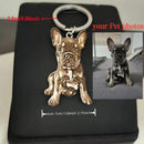 Personalized Customized Pet Cat Dog Portrait Photo Exquisite Key Chain Stainless Steel Cute Animal Design Pendant Jewelry Gifts
