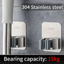 Stainless Steel Wall Mounted Mop Storage Rack No Nail Broom Holder Waterproof Household Organizer for Bathroom Kitchen