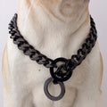 Gold Chain Dog Collar 15mm Wide Heavy Duty Metal Cuban Link Dog Slip Chain Collar Dog Necklace Fashion Pet Jewelry Accessories