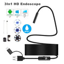7MM Android Endoscope Camera 3 IN1 Micro USB Type C Borescope Mini Camera Waterproof LED Car Inspection For HUAWEI XIAOMI PC