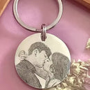 Personalized Customized Pet Cat Dog Portrait Photo Exquisite Key Chain Stainless Steel Cute Animal Design Pendant Jewelry Gifts