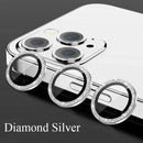 Glitter Camera Lens Protector For iPhone 15 Pro Max 14 11 12 13 Mini 9H Tempered Glass Screen Protector Cover Film Metal Ring