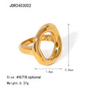Uworld Minimalist Line Ring 18K Gold Color Plated Stainless Steel Stackable Hollow Ring Women's Jewelry Adjustable Ring Party Gi