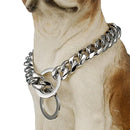 Gold Chain Dog Collar 15mm Wide Heavy Duty Metal Cuban Link Dog Slip Chain Collar Dog Necklace Fashion Pet Jewelry Accessories