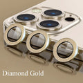Glitter Camera Lens Protector For iPhone 15 Pro Max 14 11 12 13 Mini 9H Tempered Glass Screen Protector Cover Film Metal Ring
