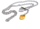 Yhpup 50cm Valentine's Day Gift Stainless Steel Heart Love Pendant Chain Necklace Gold Silver Color Charm Fashion Jewelry Gift