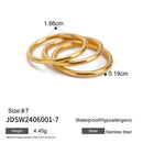 Uworld Minimalist Line Ring 18K Gold Color Plated Stainless Steel Stackable Hollow Ring Women's Jewelry Adjustable Ring Party Gi