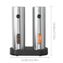 USB Rechargeable Automatic Pepper Grinder Salt And Pepper Mill Adjustable Coarseness Spice Grinder with LED Light for Kitchen