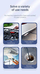Industrial Endoscope Camera 4.3inch IPS Screen 8mm HD1080P IP67 Waterproof 8 LED Light Inspection Borescope for Pipe Car Repair