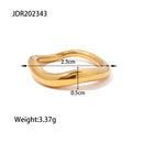 Uworld Minimalist Line Ring 18K Gold Color Plated Stainless Steel Stackable Hollow Ring Women's Jewelry Adjustable Ring Party Gi