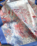 2026 New Silk Square Scarf Women Headscarf Foulard Bandana Pink Floral Print Neckerchief Soft Head Scarves Female Hijab Neck Tie