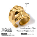 Uworld Minimalist Line Ring 18K Gold Color Plated Stainless Steel Stackable Hollow Ring Women's Jewelry Adjustable Ring Party Gi