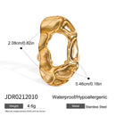 Uworld Minimalist Line Ring 18K Gold Color Plated Stainless Steel Stackable Hollow Ring Women's Jewelry Adjustable Ring Party Gi