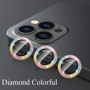 Glitter Camera Lens Protector For iPhone 15 Pro Max 14 11 12 13 Mini 9H Tempered Glass Screen Protector Cover Film Metal Ring
