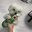 Plush Dog Toys Beer Bottle Shaped for Small & Large Dogs Bite Resistant Clean Teeth with Squeaky Interactive Function Pet Suppl