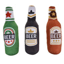 Plush Dog Toys Beer Bottle Shaped for Small & Large Dogs Bite Resistant Clean Teeth with Squeaky Interactive Function Pet Suppl