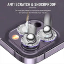 Glitter Camera Lens Protector For iPhone 15 Pro Max 14 11 12 13 Mini 9H Tempered Glass Screen Protector Cover Film Metal Ring