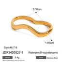 Uworld Minimalist Line Ring 18K Gold Color Plated Stainless Steel Stackable Hollow Ring Women's Jewelry Adjustable Ring Party Gi