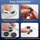 Glitter Camera Lens Protector For iPhone 15 Pro Max 14 11 12 13 Mini 9H Tempered Glass Screen Protector Cover Film Metal Ring