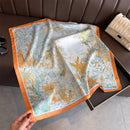 2026 New Silk Square Scarf Women Headscarf Foulard Bandana Pink Floral Print Neckerchief Soft Head Scarves Female Hijab Neck Tie