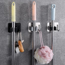 Stainless Steel Wall Mounted Mop Storage Rack No Nail Broom Holder Waterproof Household Organizer for Bathroom Kitchen