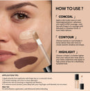 Long-lasting Coverage Concealer Matte Foundation Multi-Use Cream Oil Free Highlight and Retouch Face Makeup Products for Women
