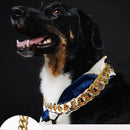 Gold Chain Dog Collar 15mm Wide Heavy Duty Metal Cuban Link Dog Slip Chain Collar Dog Necklace Fashion Pet Jewelry Accessories