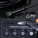 Industrial Endoscope Camera 4.3inch IPS Screen 8mm HD1080P IP67 Waterproof 8 LED Light Inspection Borescope for Pipe Car Repair